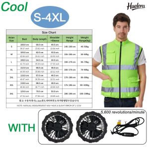 Cool Vest Summer Cooling Fan Waistcoat Reflective Stripe Work Clothes 5V USB Charging Conditioning Clothes Cooling Vest