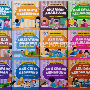 Paket 12 Buku Cerita Anak Tematik Bergambar Bilingual Full Color - Lingkar Media