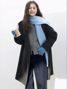 SEIFINI | Hooded Buckle Korean Style Mid-long Length 100% Wool Coat