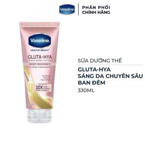 Combo 2 sữa dưỡng thể Vaseline sáng mịn da ban ngày và ban đêm 330ml Gluta-Hya Serum Burst UV Lotion + Dewy Radiance
