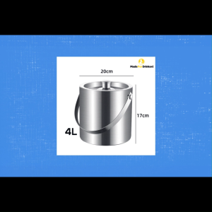 4L Double-Wall Stainless Steel Insulated Ice Bucket with Lid & Handle [Made For Drinkers]