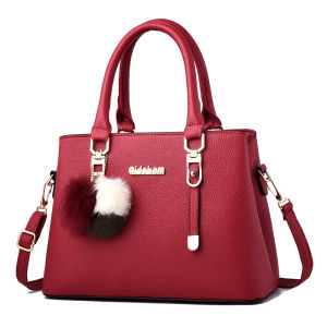 Ladies Large Handbag Shoulder Crossbody Bag Soft PU Leather Zipper Closure Casual Korean Style Fashionable Mom Bag