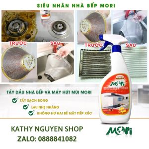 Bình Xịt Tẩy Dầu Mỡ Bếp Và Máy Hút Mùi MORI Rửa Xoong Nồi Cháy Khét 500ml