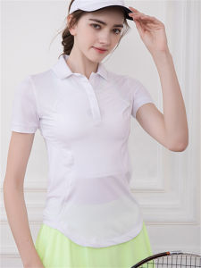Áo Thun Polo Thể Thao Tay Ngắn Cho Nữ Vải Polyester Nhanh Khô Thoáng Khí Quần Áo Thể Thao Chạy Bộ Yoga Quần Áo Thể Thao