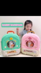 BYJ Rabbit Farm Bag Pretend Play Backpack Plant Carrot Playset