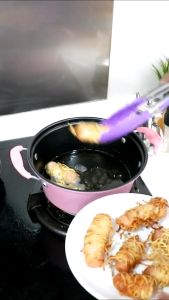 Panci Kuah Enamel Tutup Kaca Panci Sup 24cm Soup Pot Warna Anti lengket Panci Rebus / Penggorengan