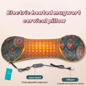 Ai Cao Thermal Therapy Neck Pillow Relieves Stress and Helps Sleep Comfortable Pure Artemisia Filled Home Pillow