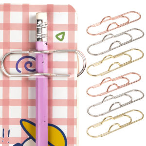 【Free Shipping】5Pcs Students Office Pen Holder Paperclip Stationary Pencil Clips Portable Notebook Hand Account Card Pen Device