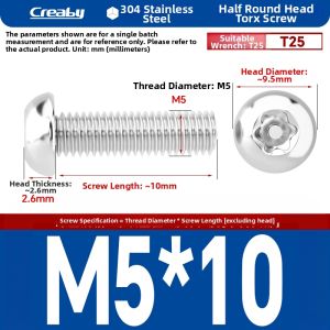 Creaby | Anti-theft Internal Hexagon Stainless Steel Screws