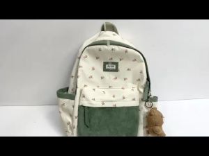 Tas Ransel Wanita Sekolah Kuliah Motif Bunga Backpack School Impor TKM