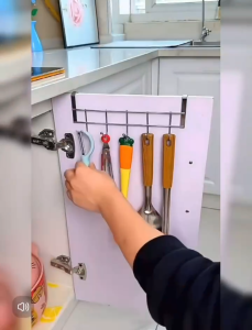 ZH264 Stainless Steel 5 Hook Cabinet Door Back Type 5 Hook Coat Hook Back Door Storage