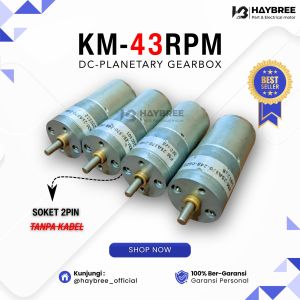 Dinamo DC Motor Gearbox Planetary 12V 43Rpm Model KM-25A370 Dc Geared Motor