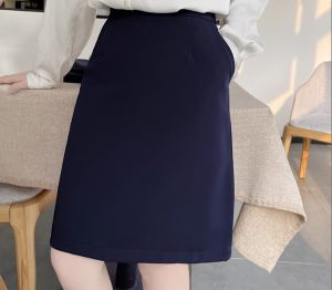 High Waist A-Line Skirt for Women Easy Matching Zipper Patchwork Pocket Polyester Triacetate Fiber Mid-Skirt for 18-24 Birthday Party