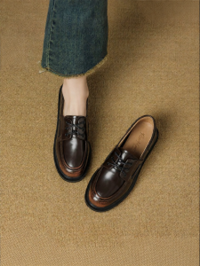 Reemoor | Fall 2026 English Style Round Head Thick Sole Loafers
