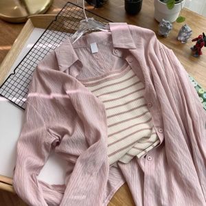 PEIXI | Striped Knit Camisole Crop Top Summer