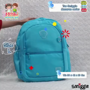 Tas Ransel Macaron Series / Backpack Ransel Anak Remaja / Tas Sekolah Motif Warna Remaja Teenager Anak SD SMP SMA - Biru