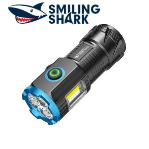 SmilingShark Original Flashlight SD1026 Mini-Flashlight Keychain Torchlight SuperBright 5Modes with Type-C Rechargeable Waterproof for Ourdoor-Camping Hiking Running