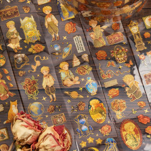 55mm * 2m PET Die cut Masking เทปสติกเกอร์ Retro การ์ตูนตกแต่ง handmade Scrapbooking วัสดุเครื่องเขียนญี่ปุ่น