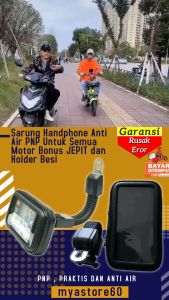 Sarung Handphone Anti Air PNP Untuk Semua Motor Bonus JEPIT & Holder Besi