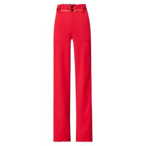 Tiiwgjiy | High Waist Red Ice Silk Suit Wide Leg Pants Women Spring Autumn New Colorful Pants Straight Tube Small Size Trousers