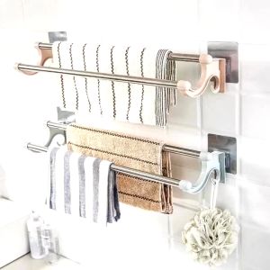 Towel Rack Bathroom Rack Beautiful Hanging Plastic Stainless Steel Rail Double Pole