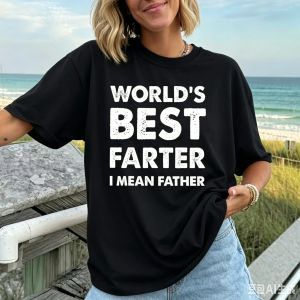 Sanrio | Funny Dad Gift T‑shirt "Worlds Best Farter I Mean Father" Retro Print Fathers Day Casual Mens Tee O-Neck Male Tee Tops