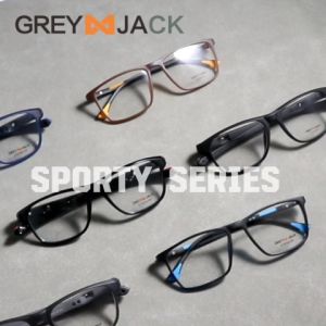 Grey Jack Frame Kacamata Olahraga Bahan TR90 Model Kotak Ringan Simple Bisa Minus Fashion Sporty Series 8106 8106 8191