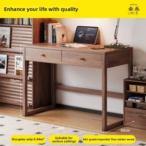 ZHUOHE | Solid Wood Study Desk With Drawer Small Space