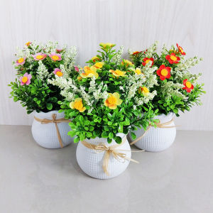 Unico PBP163 Tanaman Hias Artificial Pot Bunga Daisy Ornamen Dekorasi Pajangan Rumah Plastik COD