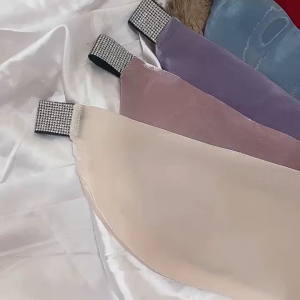 [1PC] syal satin polos Berlian berlubang untuk tampilan serbaguna dan elegan Syal Kerah Silang Sederhana