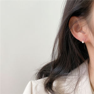 ไม่ต้องถอดเงินแท้มินิต่างหูมุกขนาดเล็กเรียบง่ายซ้อนกันผสมกับกระดูกหูมินิสไตล์ญี่ปุ่นต่างหู