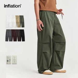 กางเกงพลร่มขาบานแฟชั่นวัยเยาว์ผู้ชาย2025ฤดูใบไม้ผลิ/ฤดูร้อนกางเกงสำหรับผู้ชายกระเป๋าลำลองทรงหลวมแบรนด์อินเทรนด์