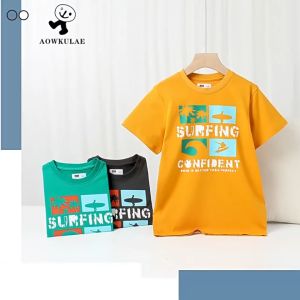 Áo thun bé trai size đại AKL 25-45kg áo phông cotton bé trai hàng Quảng Châu cao cấp