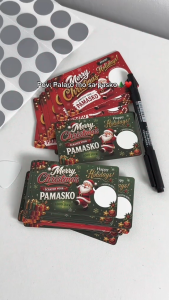 Christmas Scratch Card DIY Reward Handwritten Lucky Draw Cards Reward Sticker Kids Surprise Gift 20 50 100 200 500 1000 Blank