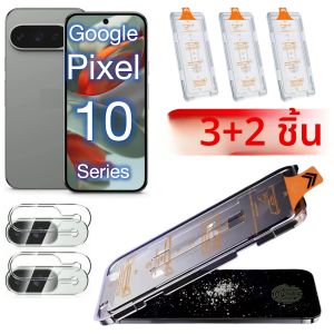 5Pcs สําหรับ Google Pixel 10 9 9a Pro XL 8A 8 7 7a 6a 5G ป้องกันหน้าจอด้านหลังกล้อง Toughened Glass ไม่มีฟองฝุ่นชุดง่าย