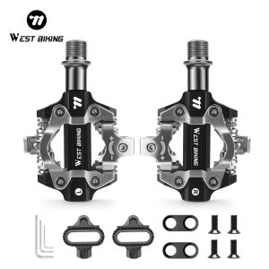 West Biking | WEST BIKING 3 Bearing Bicycle Lock Pedal Waterproof Aluminum Alloy Clipless Bike Pedals SPD System Professional Cycling Pedal