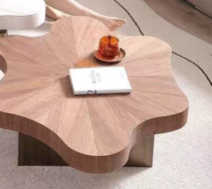 โต๊ะกาแฟแบบมีสไตล์หรูหรา ทรงไม่สมมาตร ดีไซน์คลื่นเมฆ ขนาดเล็ก ห้องนั่งเล่นสไตล์ยุโรป โต๊ะกาแฟแบบเรียบง่าย โต๊ะกาแฟแบบมีสไตล์