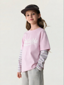 Marc&Janie | Pseudo Two-Piece Girls Stripe T-Shirt New Arrival