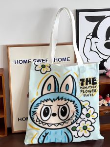 กระเป๋าผ้าใบผ้าใบใหม่ กระเป๋าสะพายไหล่แบบลำลอง ความจุขนาดใหญ่ กระเป๋าถือสำหรับเด็กนักเรียน กระเป๋าสะพายข้างผู้หญิง กระเป๋าผ้าใบ