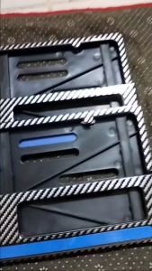 Dudukan Plat Nomor Motor Cover Plat Nomor Motor Carbon List Biru Universal Barang Berkualitas