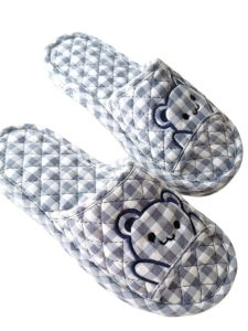 Pure Cotton Fabric Couple Slippers Mens and Womens Cartoon Bear Spring & Fall Home Indoor Thickening Three-Layer Non-Slip Silent Floor Slippers