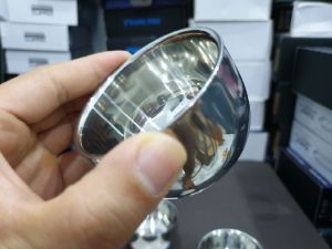 Chổi Quét Kem Cạo Râu Lông Mềm Và Chén Inox 304 Đựng Kem.