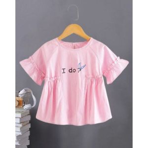 baju atasan anak perempuan lengan pendek 3-12tahun katun motif salur