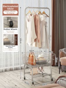 Floor Standing Rolling Clothes Rack