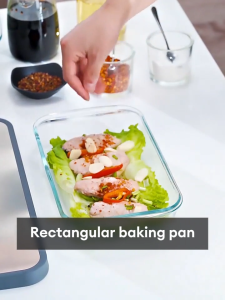 DEG Baking Plate Borosilicate Glass Bakeware Oven Safe Loaf Pan Cooking Dish Snack Food Container