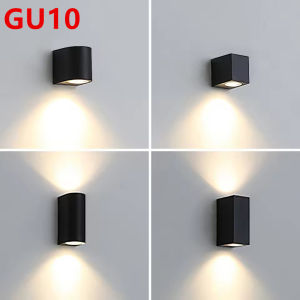 GU10 Simple Modern Wall Light For Garden Patio 5W 10W Waterproof Outdoor LED Wall Lamp Double Head Lighting Aluminum AC110V 220V