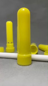 หลอดยาดมพลาสติกแบบยาวสีเหลืองล้วน 100 หลอด ไส้ยาดม (WG. = 0.52 Kg.)