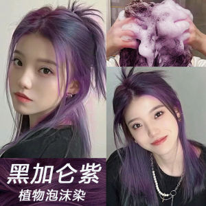 Purple Bubble Foam Hair Dye Natural Plant-Based Bleach-Free Popular Color Home Application Blackcurrant Extract Enriched