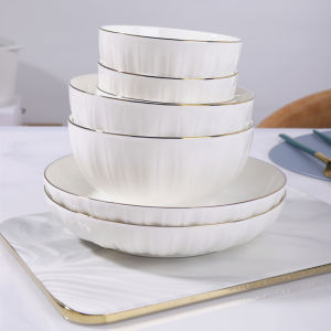 Shunxiang Ceramic Tableware Household Meal Surface Bowls Dishes and Plates Scandinavian Gold Painting Large Special Japanese Style Creative Kitchen Suit