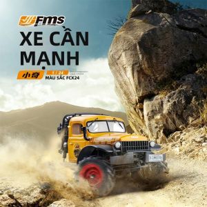 Mô Hình Xe Điều Khiển Từ Xa FMS 1:24 POWER WAGON - Xe Leo Núi Địa Hình Bốn Bánh Dẫn Động Điện Điều Khiển Từ Xa Kiểu Dáng Bán Mô Hình Để Bàn Cấu Tạo Bằng Kim Loại Nhựa PVC Sẵn Sàng Chạy (RTR)